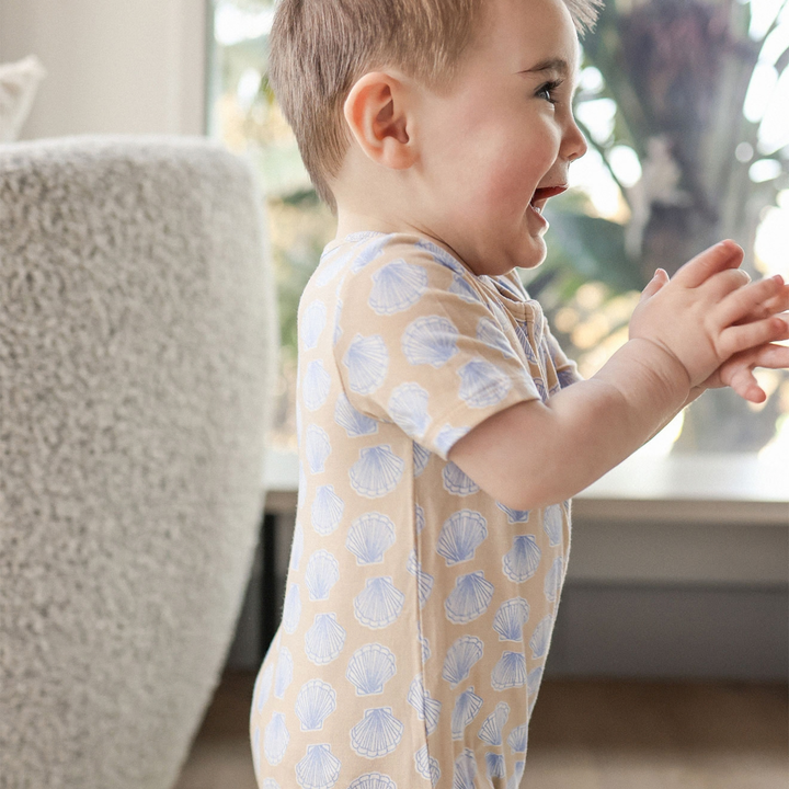 Essential Short Sleeve Onesie - Seashell Blue