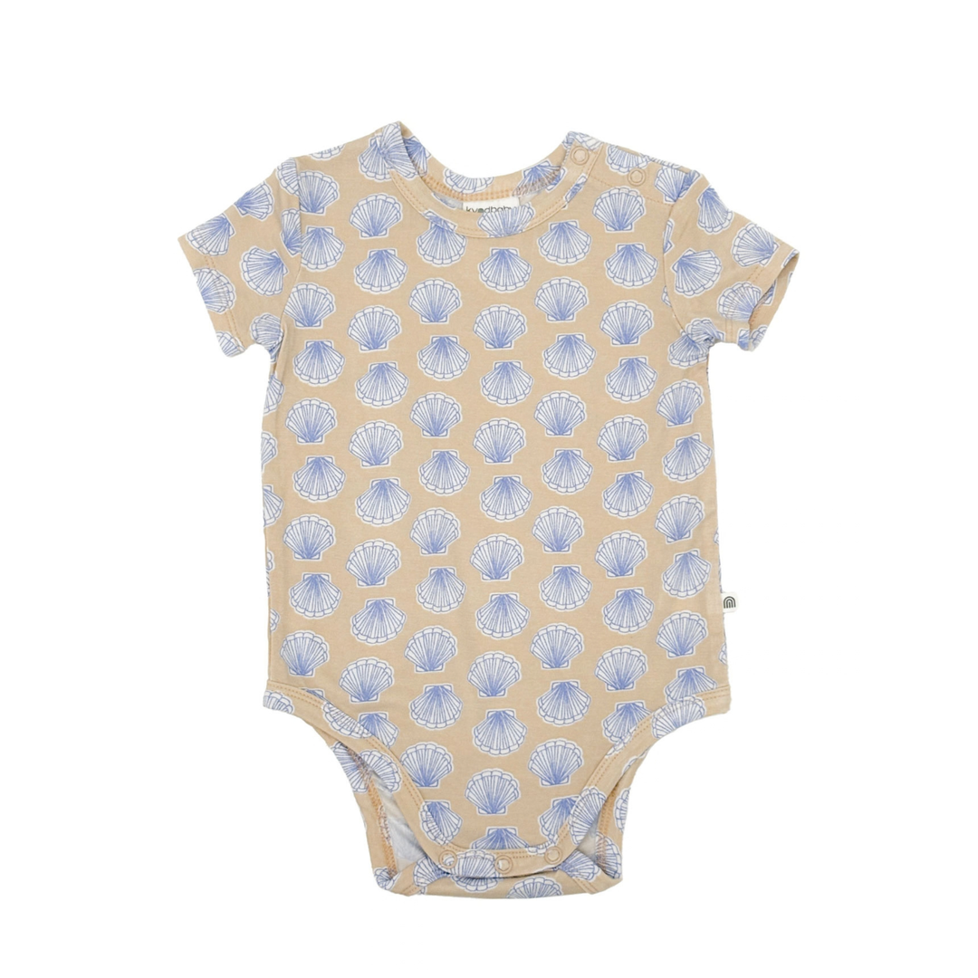 Comfy Short Sleeve Bodysuit - Seashell Blue