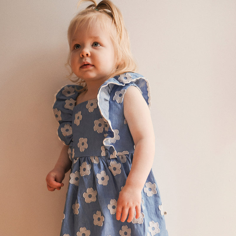 Floral Print Chambray Dress - Chambray