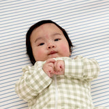 Fitted Cot Sheet - Dusk Blue Stripe