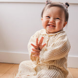 Knit Crochet Daisy Cardigan - Vanilla