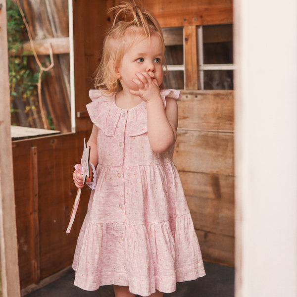 Print Tiered Dress - Frangipani