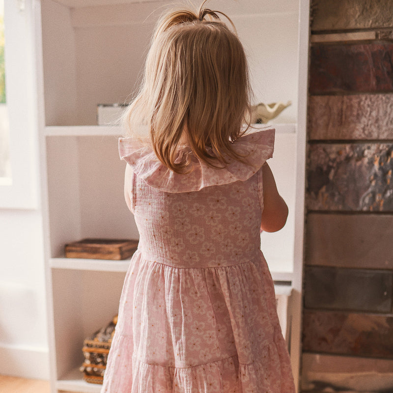 Print Tiered Dress - Frangipani