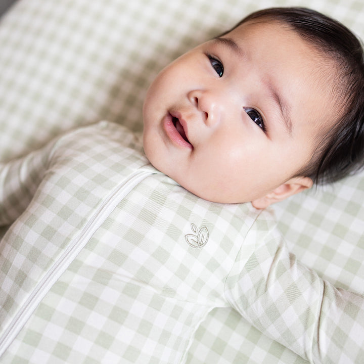 Light Zippee Baby Romper 0.2 TOG - Gumleaf Gingham