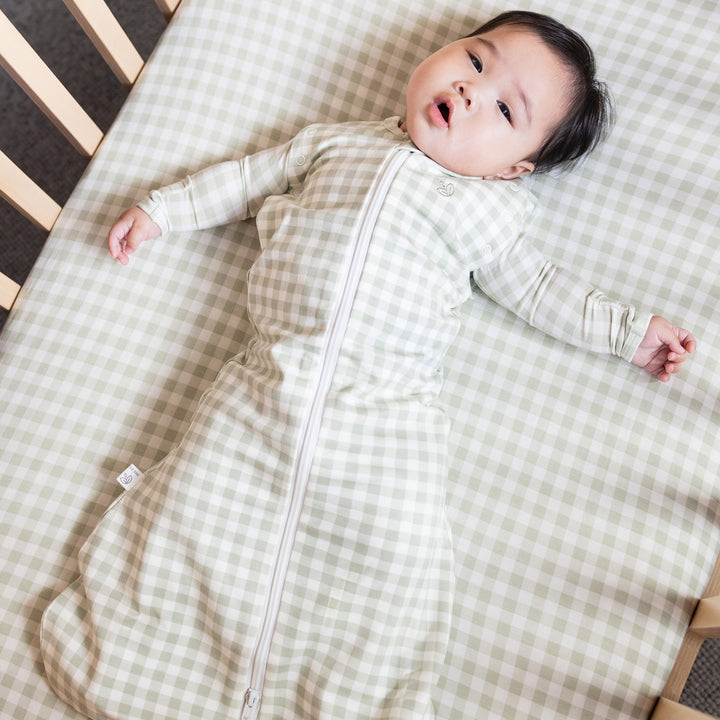 Light Zippee Baby Romper 0.2 TOG - Gumleaf Gingham