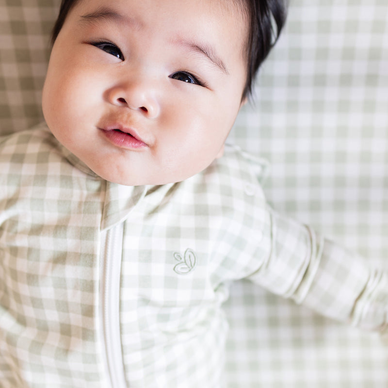 Fitted Cot Sheet - Gumleaf Gingham