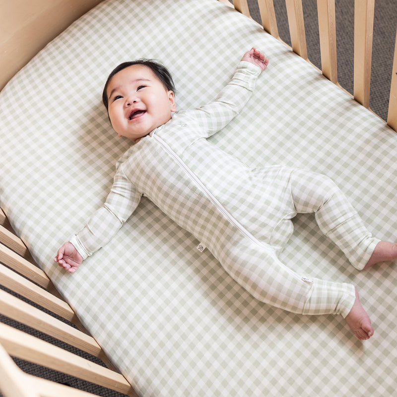 Light Zippee Baby Romper 0.2 TOG - Gumleaf Gingham