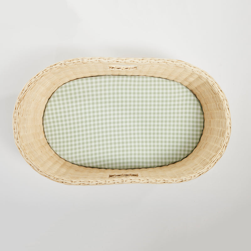 Fitted Bassinet Sheet - Gumleaf Gingham