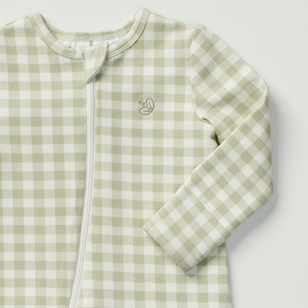 Light Zippee Baby Romper 0.2 TOG - Gumleaf Gingham