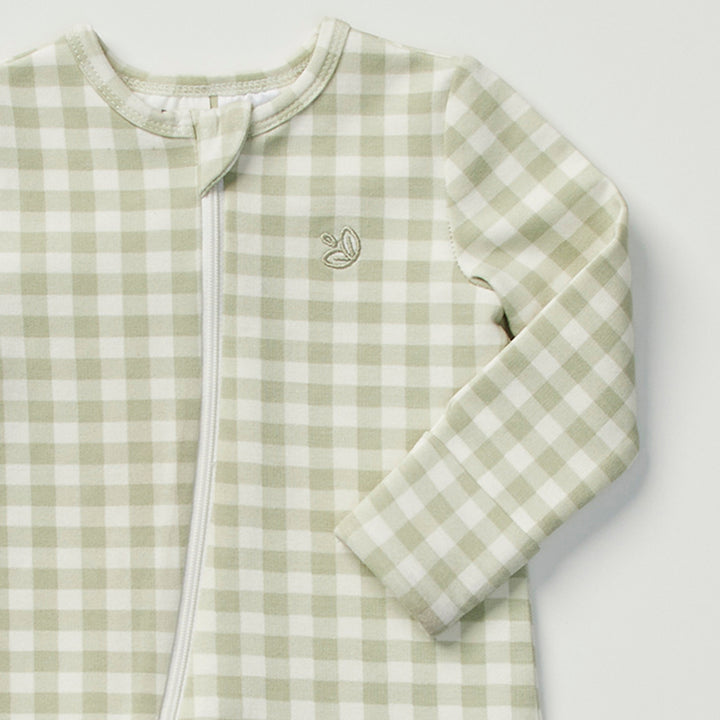 Light Zippee Baby Romper 0.2 TOG - Gumleaf Gingham