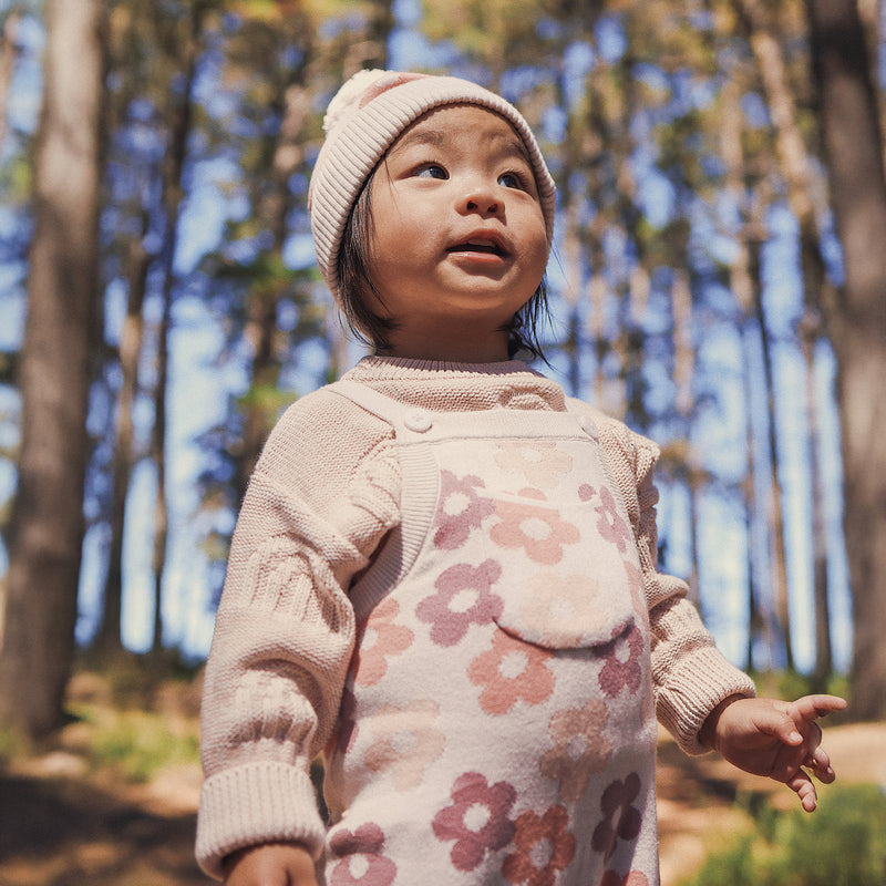 Jacquard Knit Overall - Blooming