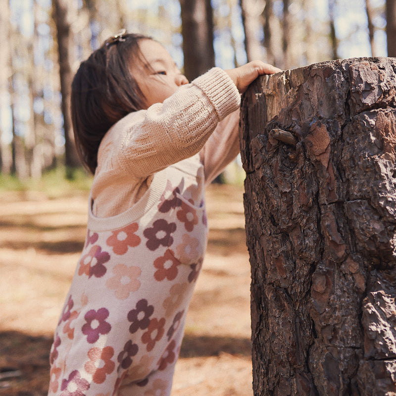 Jacquard Knit Overall - Blooming