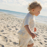 Pointelle Knit Frill Tee - Pristine