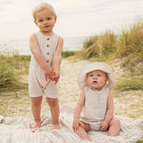 Slouchy Sleeveless Shortall - Sandstone Stripe