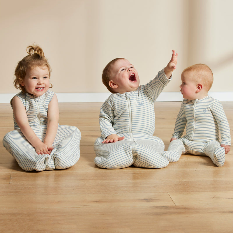 Warm Zippee Baby Romper 0.5 TOG - Dusk Blue Stripe