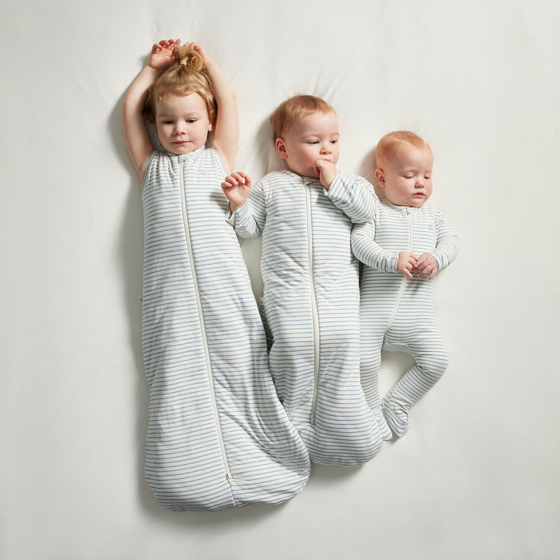 Warm Zippee Baby Romper 0.5 TOG - Dusk Blue Stripe