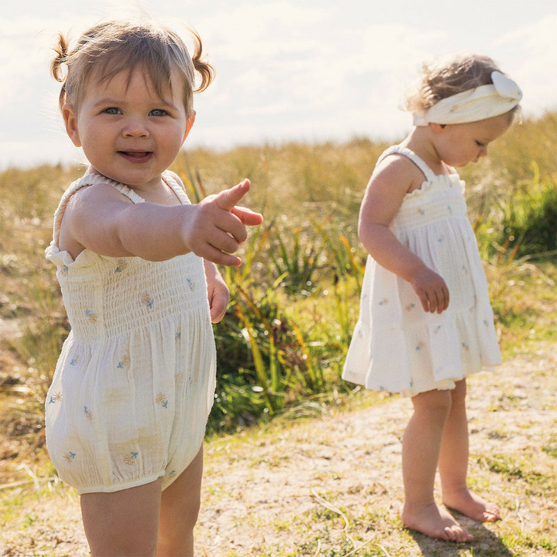 Shirred Romper - Little Petal
