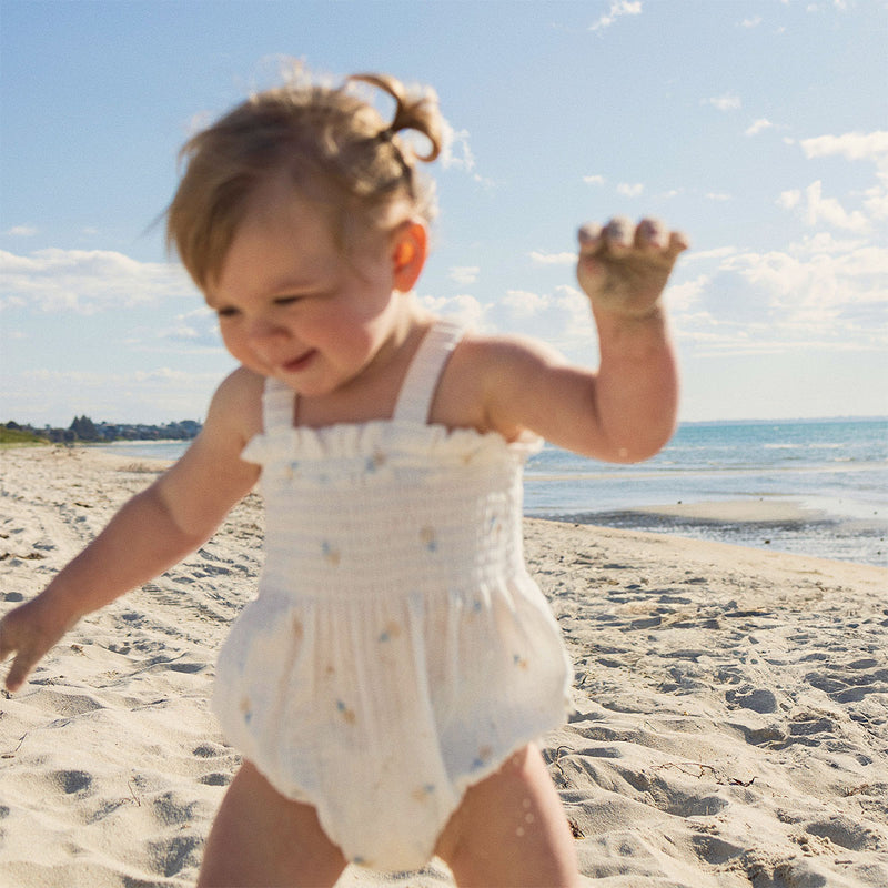 Shirred Romper - Little Petal
