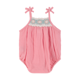 Crochet Woven Sleeveless Romper - Strawberry