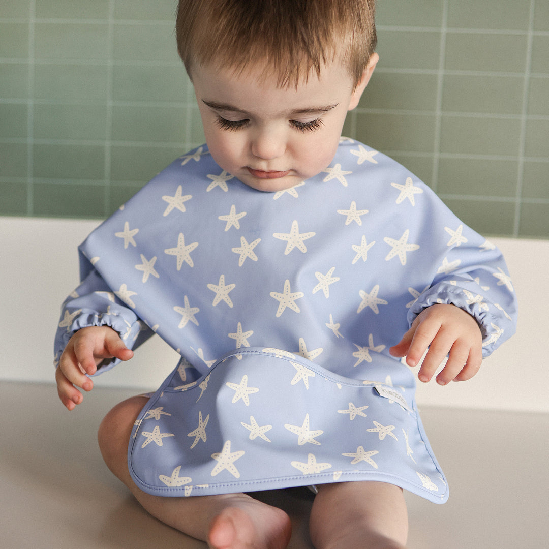Messy Bib - Star Fish Blue