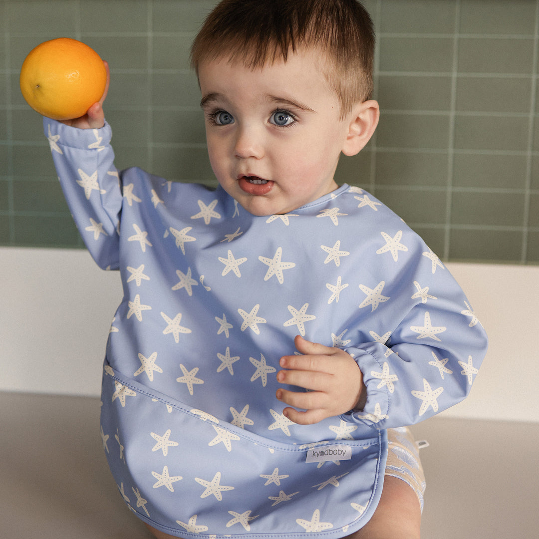 Messy Bib - Star Fish Blue