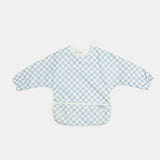 Messy Bib - Sky Blue Grid
