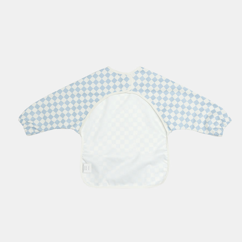 Messy Bib - Sky Blue Grid