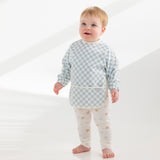 Messy Bib - Sky Blue Grid