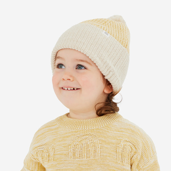 Chunky Rib Knit Beanie - Butter