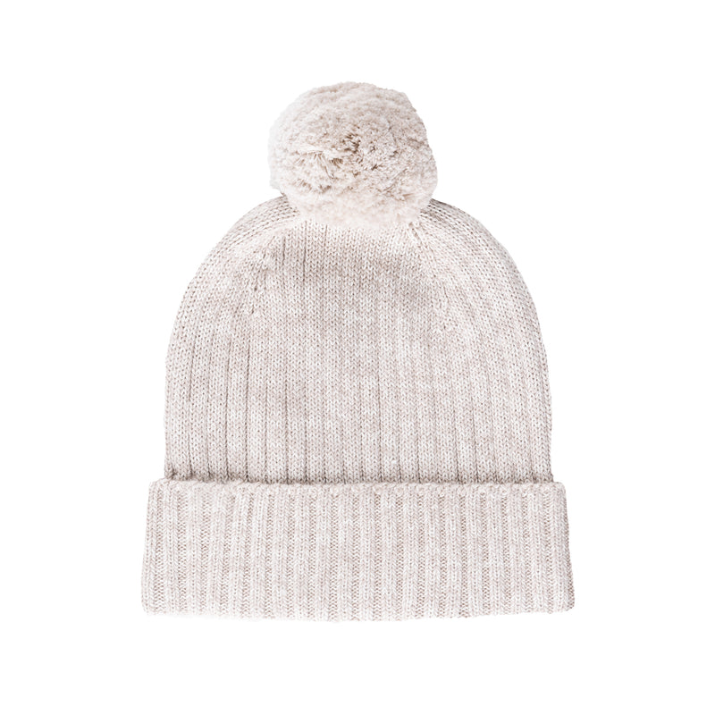 Chunky Rib Knit Beanie - Oatmeal