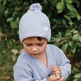Organic Chunky Rib Knit Beanie - Sky Blue