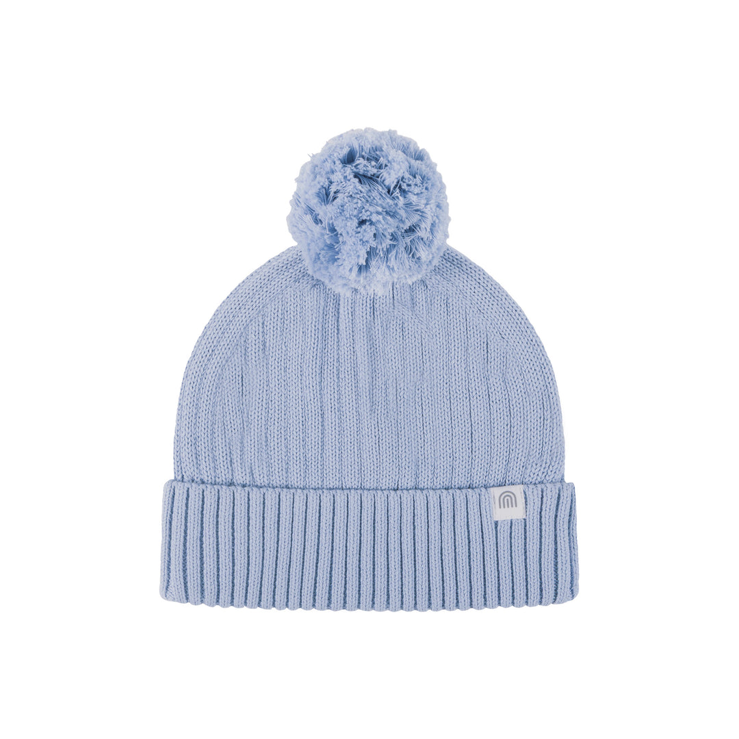 Organic Chunky Rib Knit Beanie - Sky Blue