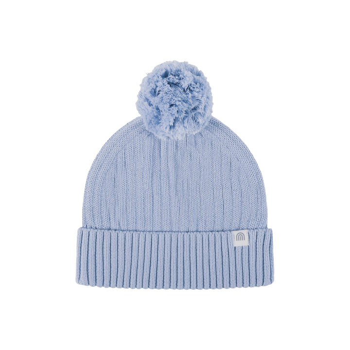 Organic Chunky Rib Knit Beanie - Sky Blue