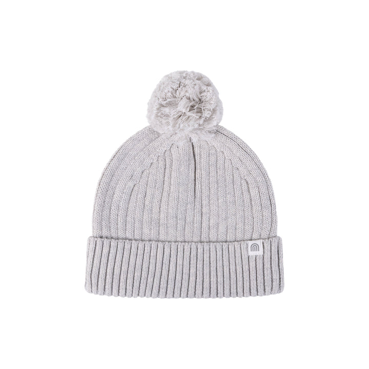 Organic Chunky Rib Knit Beanie - Snow Marle
