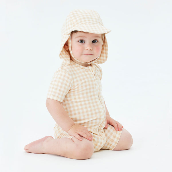 Sunny Hat - Neutral Gingham