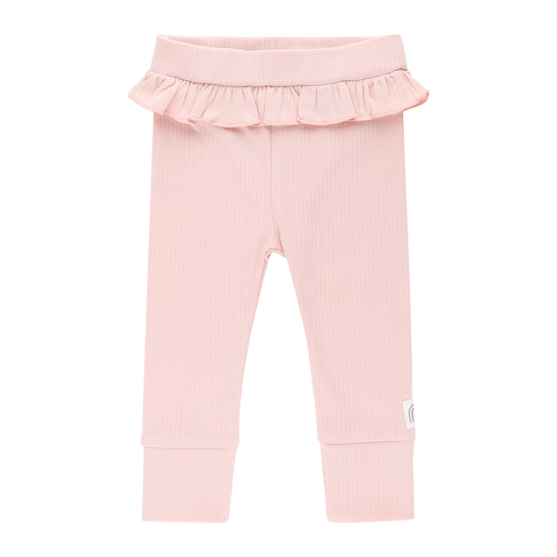 Frill Rib Legging - Pink Clay