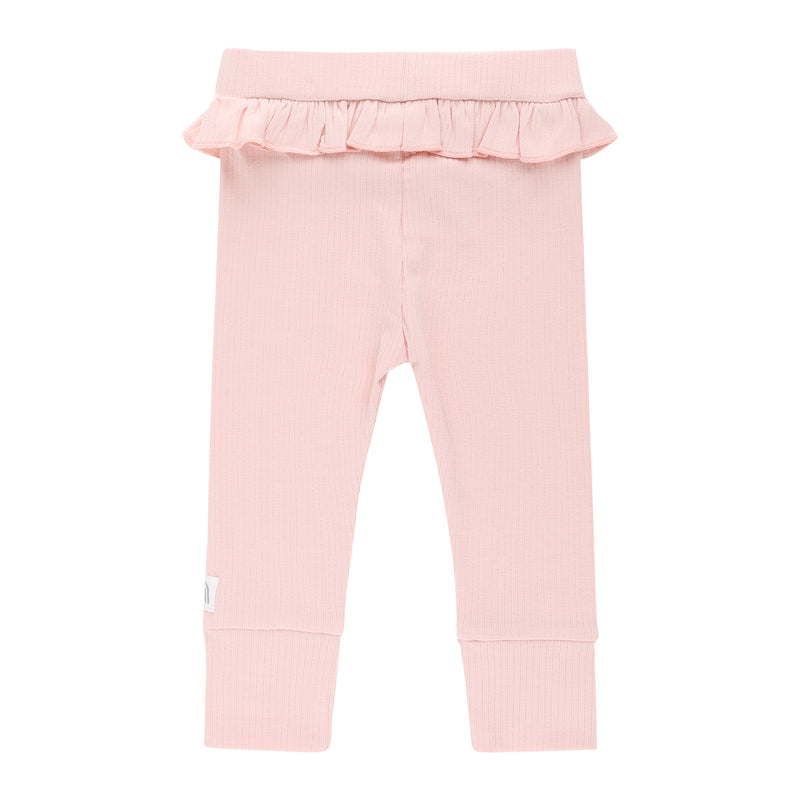 Frill Rib Legging - Pink Clay