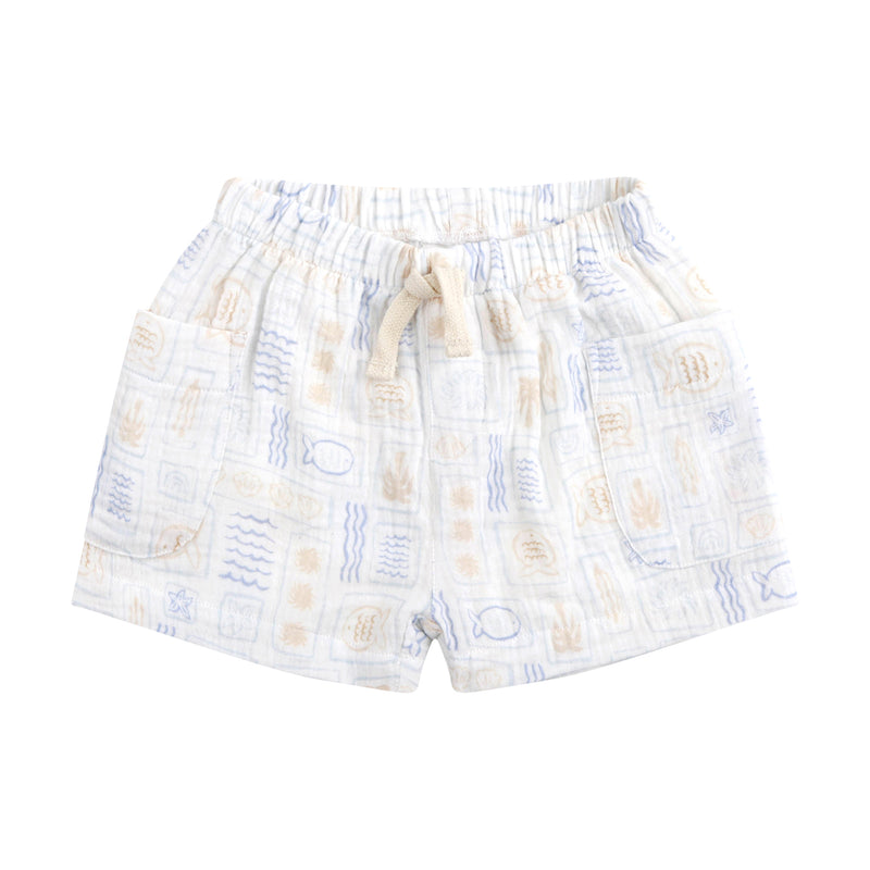 Woven Print Short - Salty Shores