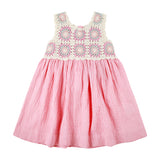 Crochet Woven Dress - Strawberry