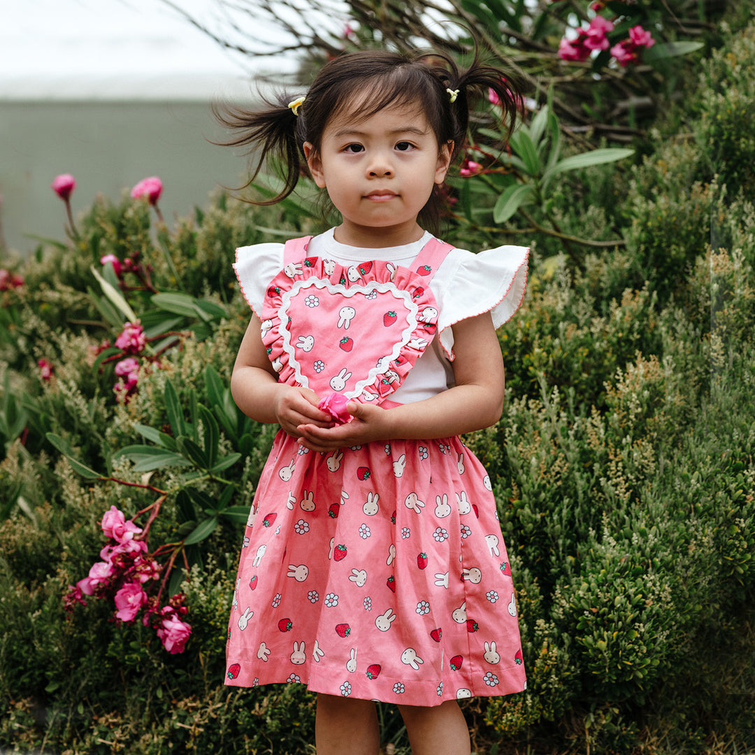 Miffy Heart Pinafore - Strawberry