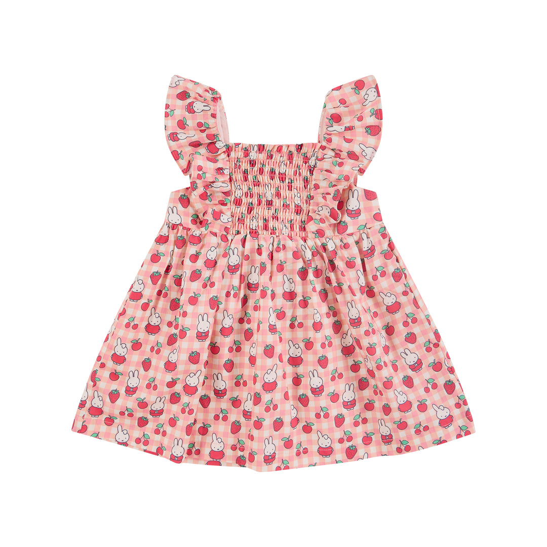 Miffy Smock Dress - Berry Check