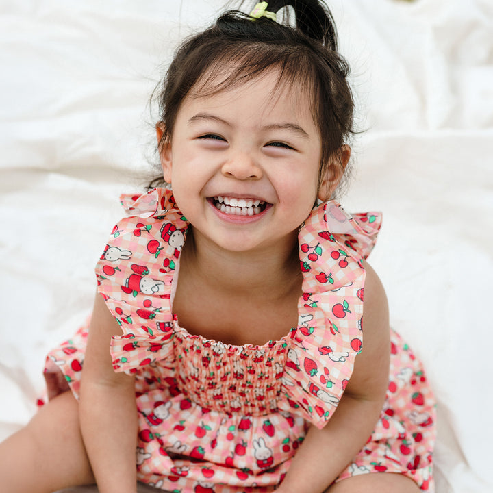 Miffy Smock Dress - Berry Check