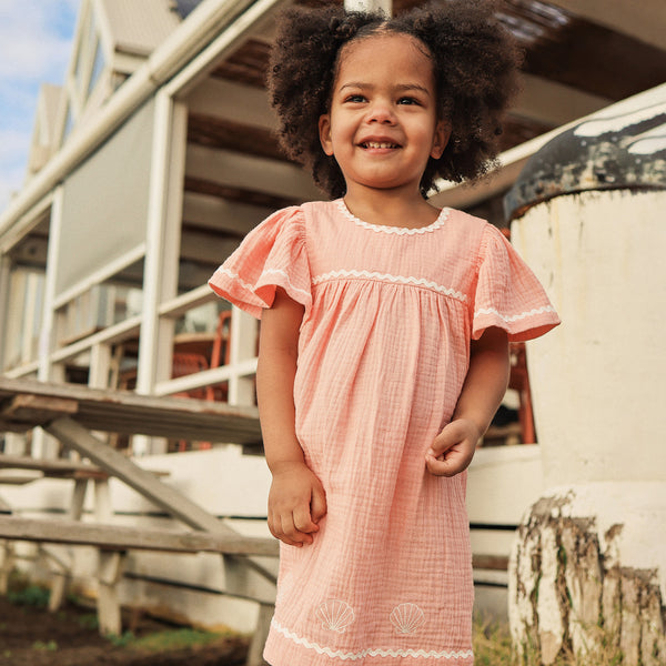 Embroidered Dress - Hibiscus