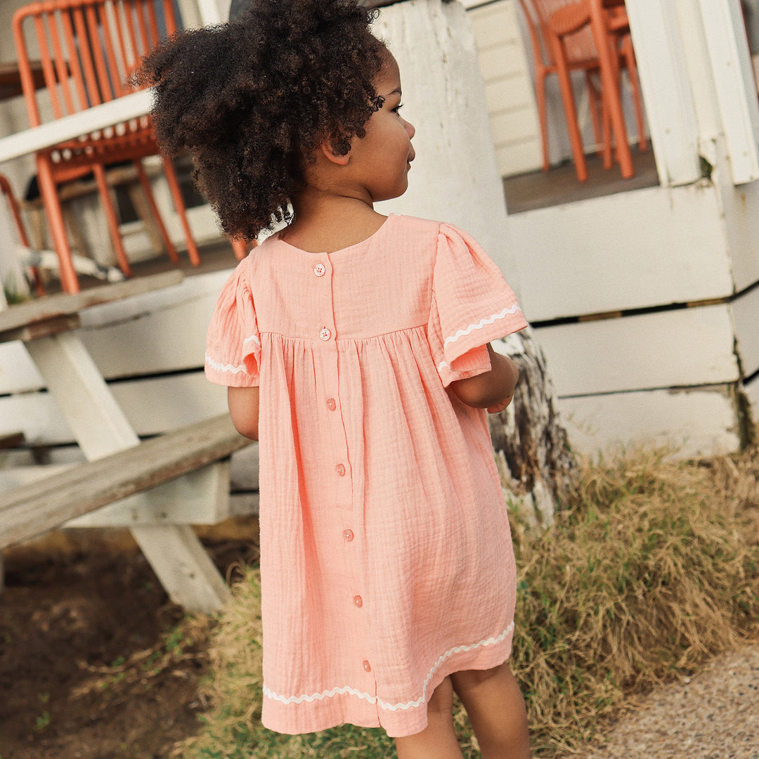 Embroidered Dress - Hibiscus
