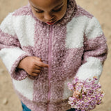 Sherpa Check Jacket - Dusty Lilac