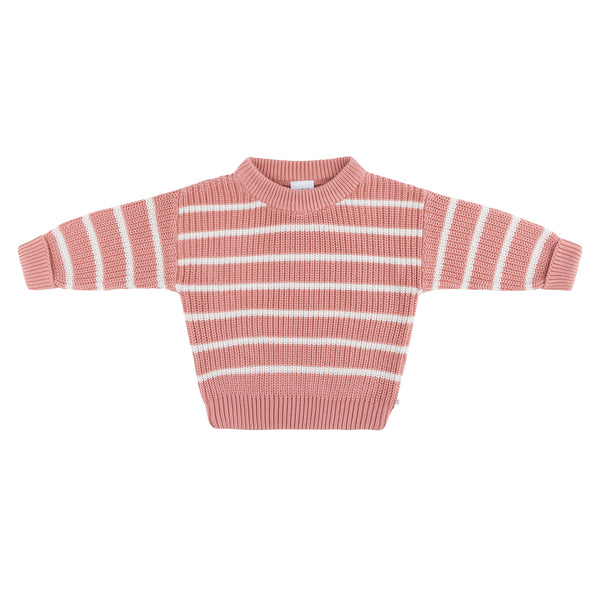 Chunky Rib Knit Jumper - Cameo Stripe