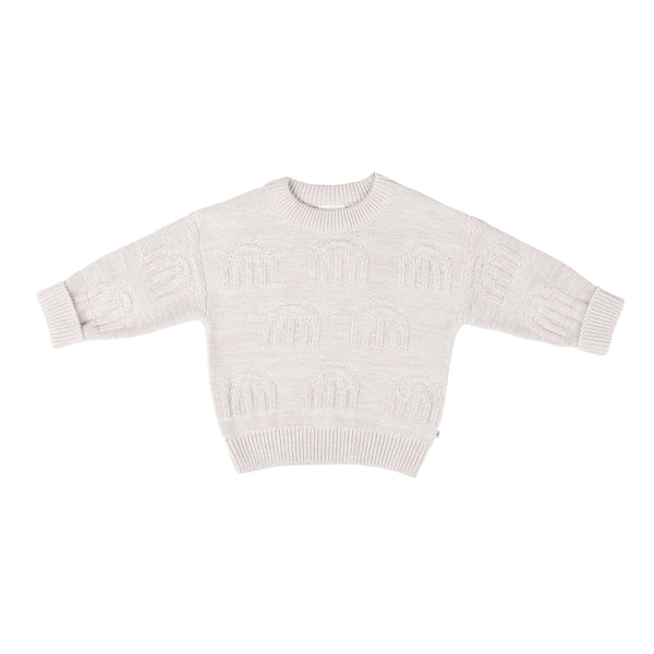 Rainbow Decorative Knit Jumper - Oatmeal Rainbow