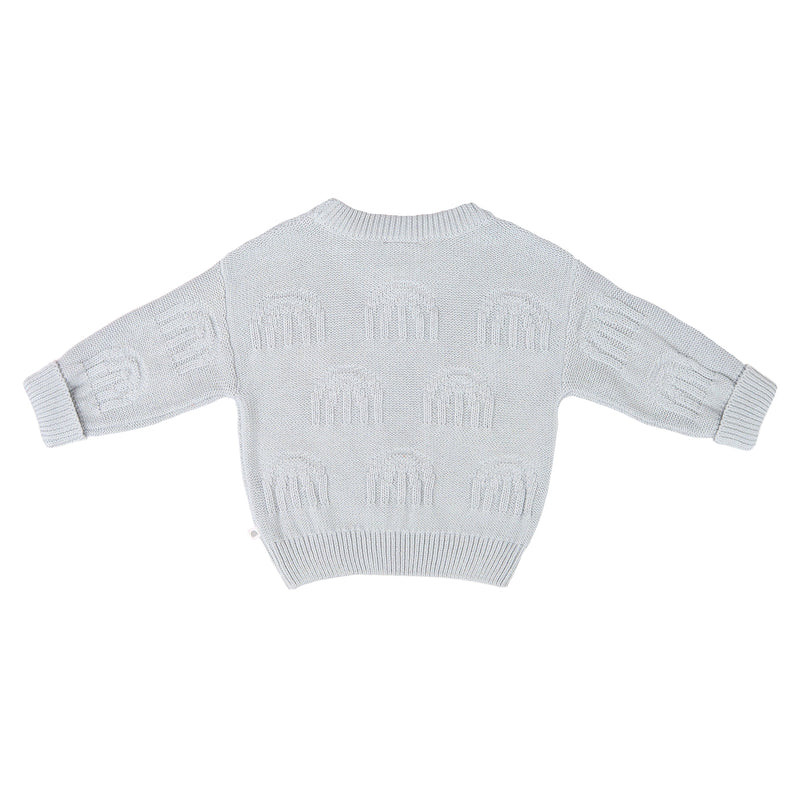 Rainbow Decorative Knit Jumper - Sky Blue Rainbow