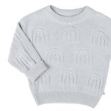 Rainbow Decorative Knit Jumper - Sky Blue Rainbow