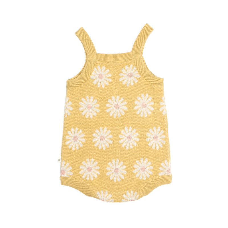 Jacquard Knit Summer Romper - Buttercup Daisy